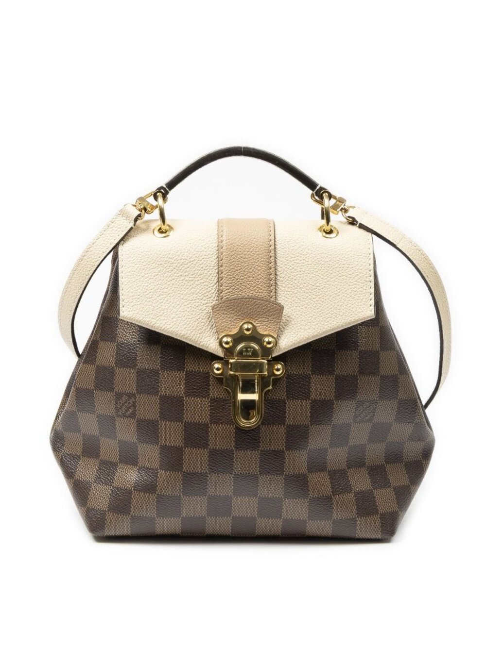Louis Vuitton Clapton Backpack Brown Ivory Beige Damier Ebene